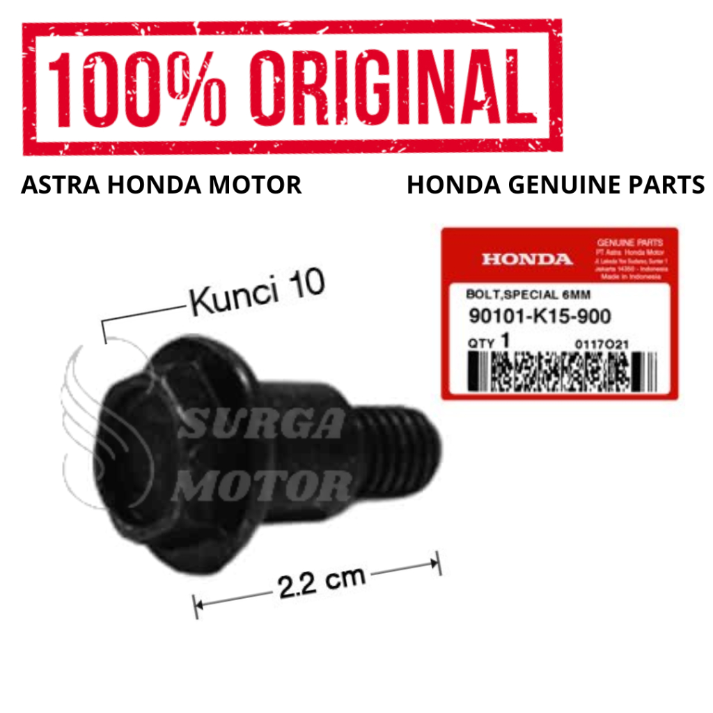 Baut Kupingan Lampu Depan Bolt Special 6MM CB150R Old Beat Genio Scoopy Stylo Vario Original Honda A
