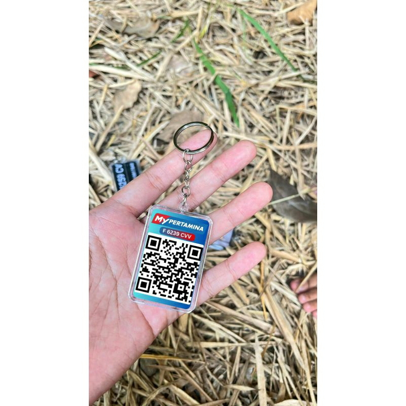 My pertamina gantungan kunci barcode