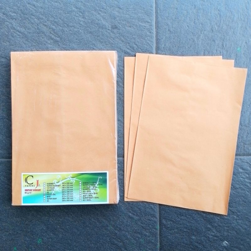 

Amplop Coklat CJ Folio [ F4 ] ( Pak 100 Lbr ) [Original]