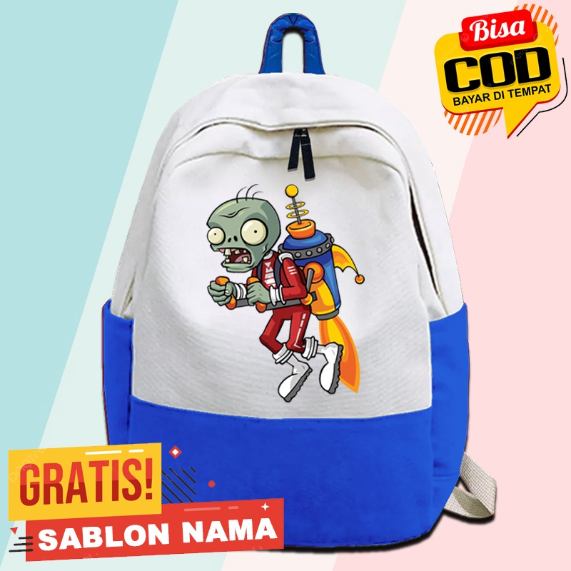 Tas Ransel Tas sekolah Anak Motif Plant Vs Zombie Character Zombie Rocket
