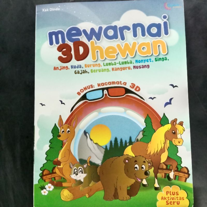 Buku Anak Mewarnai : Mewarnai 3D Hewan