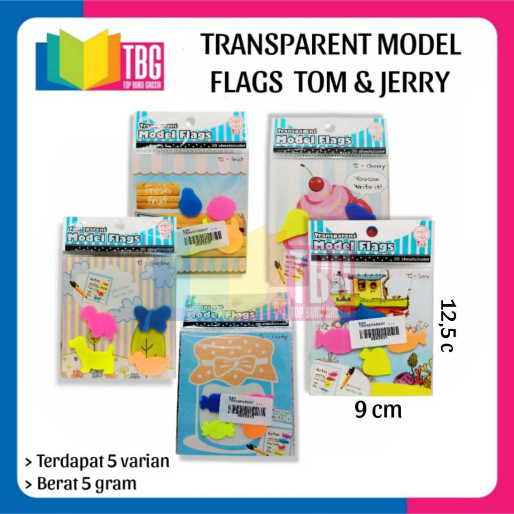 

1 PACK TRANSPARENT MODEL FLAGS TOM & JERRY / STICK NOTE / BOOK MARKER