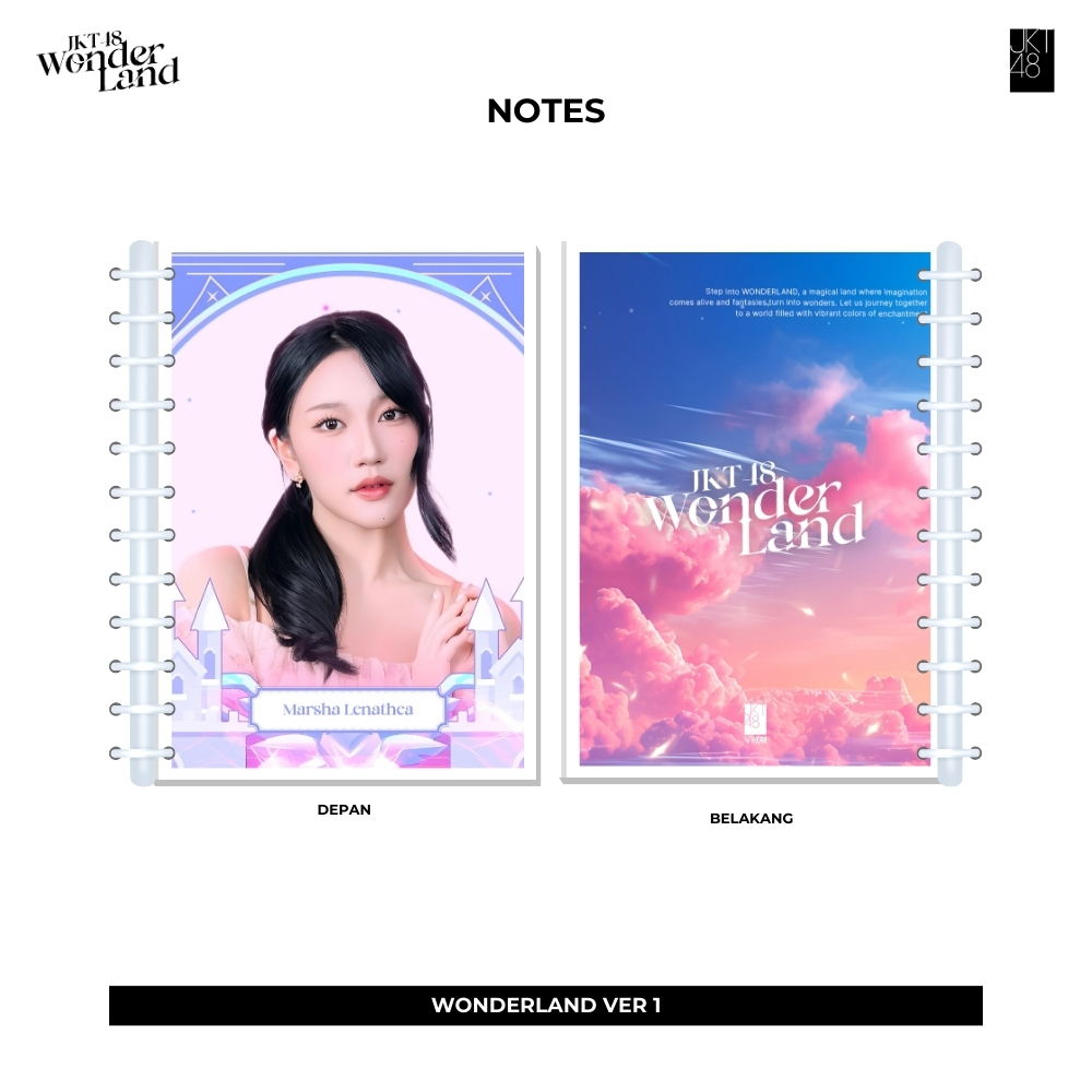 

A6 NOTES JKT48 WONDERLAND VER 1 (ISI 40 HVS + COVER LAMINASI 2 SISI) WOTA BUKU NOTE NOTEBOOK JPOP IDOL UNOFFICIAL ADEL ALYA AMANDA ANINDYA ASHEL CALLIE CATHY CHELSEA CHIKA CHIRSTY CYNTHIA DAISY DANELLA ELIN ELLA FENI FIONY FLORA FREYA GENDIS READY STOCK !