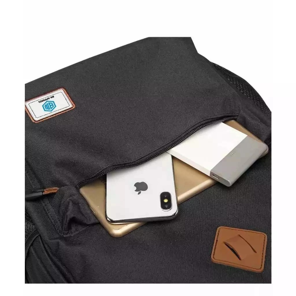 BN_APPAREL Tas Ransel Laptop Kasual Tas Punggung Tipe HOOLIGANS Bag Gullit Black