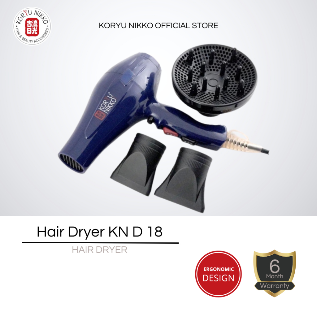 Koryu Nikko - Hair Dryer - KN D 18 - 1800 watt - Biru