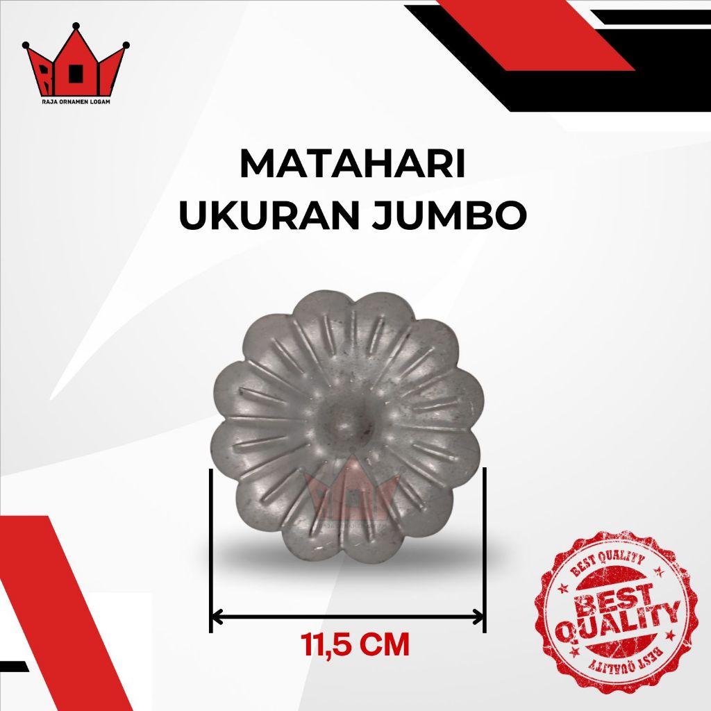 Bunga matahari besi plat ornamen tralis pagar ukuran Jumbo