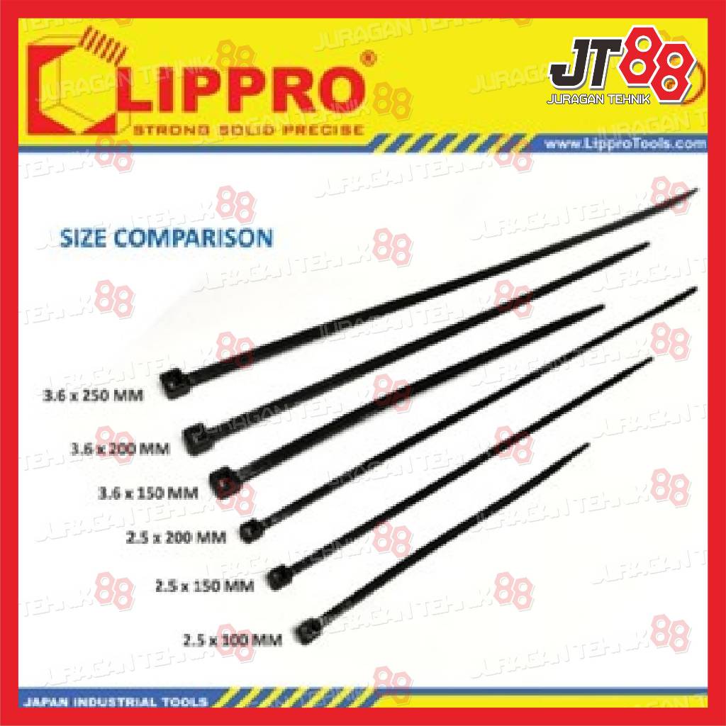 

LIPPRO KABEL TIES HITAM PUTIH PENGIKAT KABEL TALI KREK BLACK WHITE