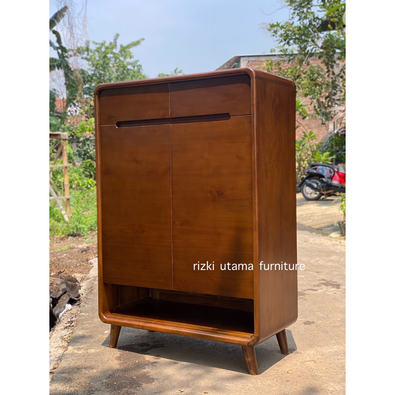 Rak Sepatu Kayu Jati Premium / Rak Penyimpanan Kayu Jati / Rak Sepatu / Lemari Sepatu Kayu Jati