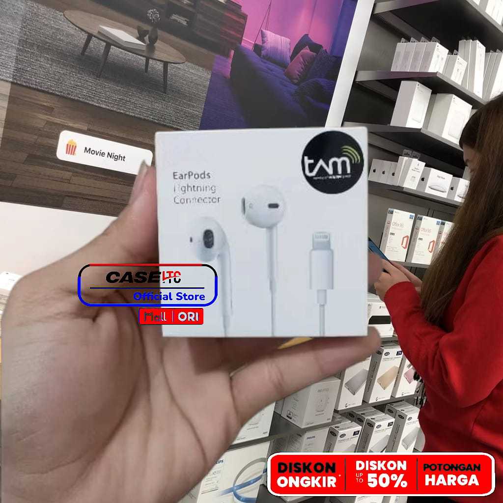 CASEiTC GARANSI  iphone IBOX Original 100% Earpods Jack 3.5MM Headset Type C Lightning Earphone ORI