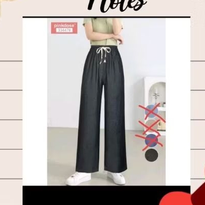 celana kulot wanita hitam PINKDOSE