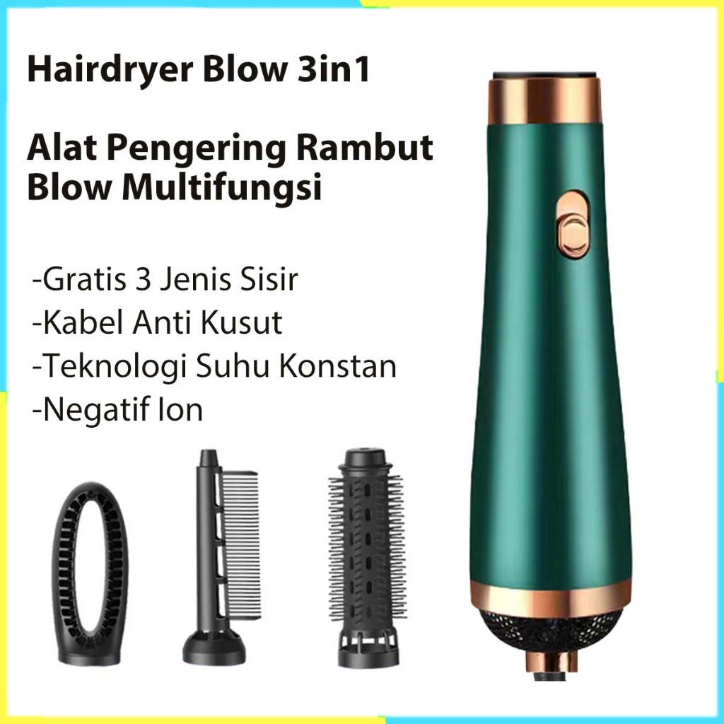 PADABANIC [3in1] Hair Dryer Sisir Blow Alat Pengering Rambut Dengan Sisir Import Hair Dryer Salon