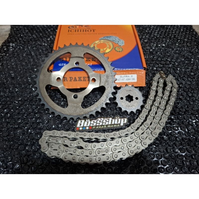 GEAR PAKET SEPUH ICHIHOT - 40T/15/428H-104L GIR SET SUPRA X LAMA SUPRA FIT LAMA