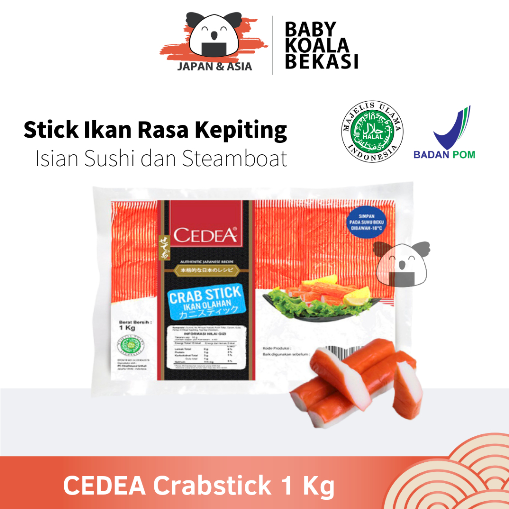 

CEDEA Crabstick Stik Kepiting 1 Kg Halal | Crab Stick Sushi Steamboat - BKB