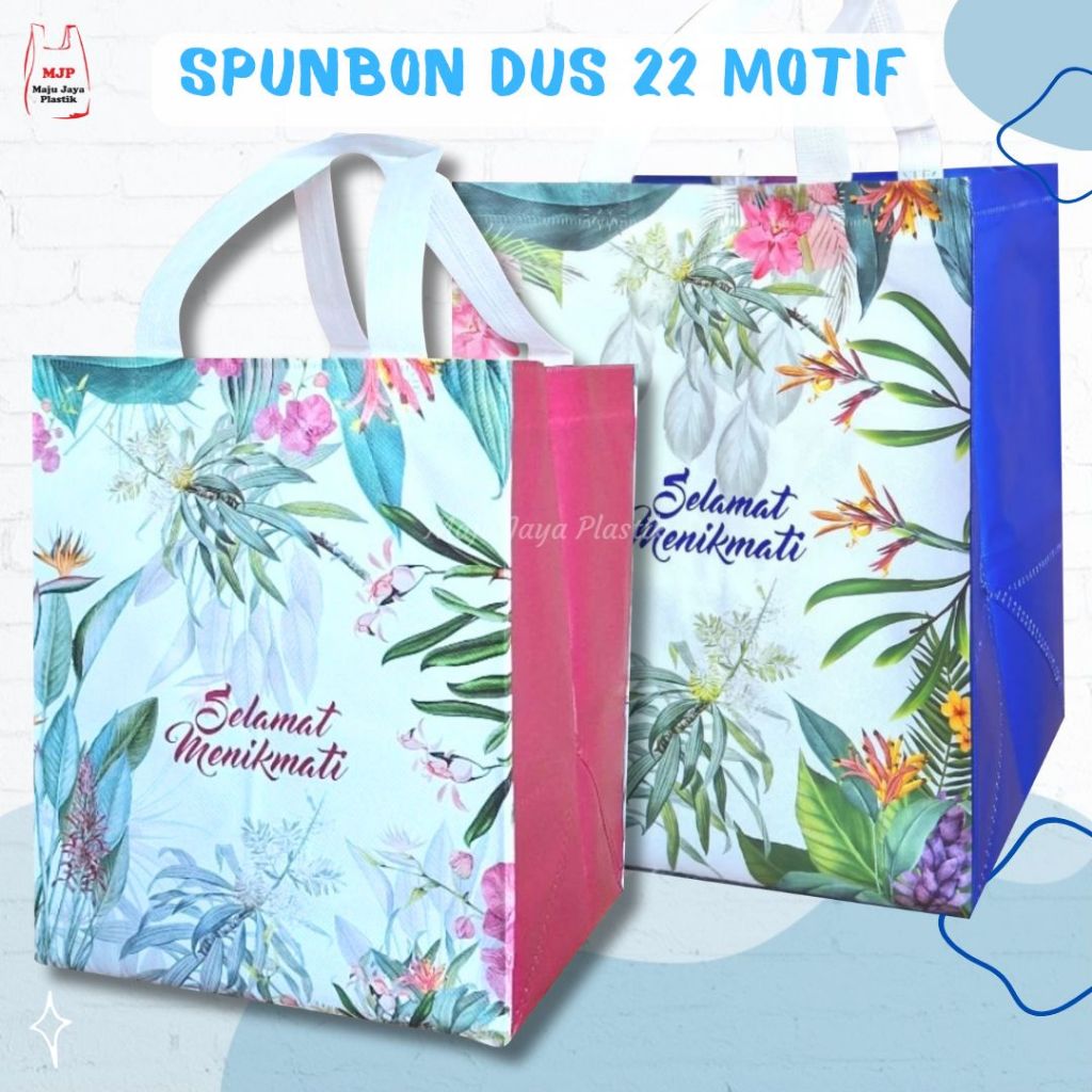 

12 pc tas spunbon motif dus 22x22 Selamat Menikmati Pesona tas Souvenir Hajatan