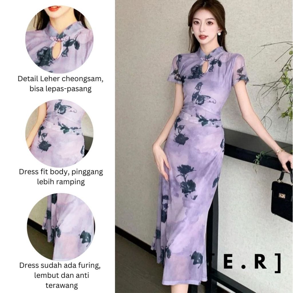 EARINGBIRD Cheongsam Dress Shanghai / Dress Cheongsam Wanita / Cheongsam Bodycon