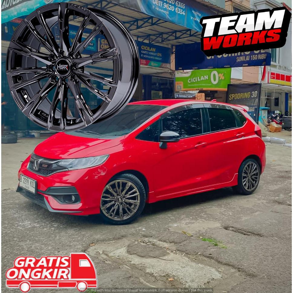 VELG RACING HSR SENORITA BLACK CHROME RING 17 MOBIL JAZZ MOBILIO YARIS R17 PELEK SPORTY