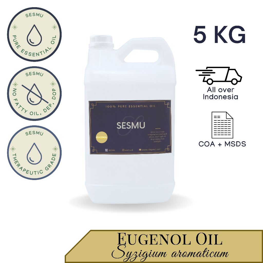 5 KG / 5 L / 5000 ML EUGENOL USP 100% PURE ESSENTIAL OIL / MINYAK ATSIRI