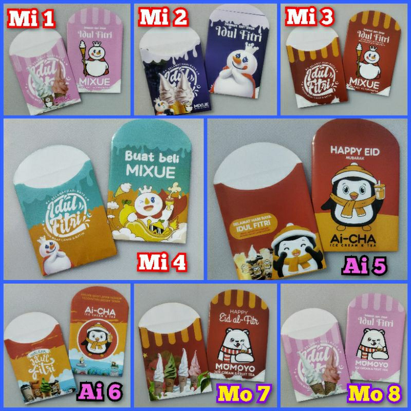 

10 Pcs AMPLOP ANGPAU LEBARANN (SIAP PAKAI) Motif ice cream