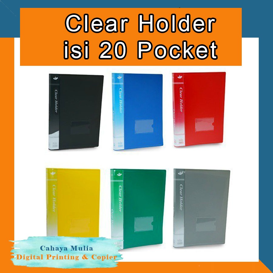 

clear holder f4 isi 20lbr/ map plastik clear holder - 20 plastik - Biru