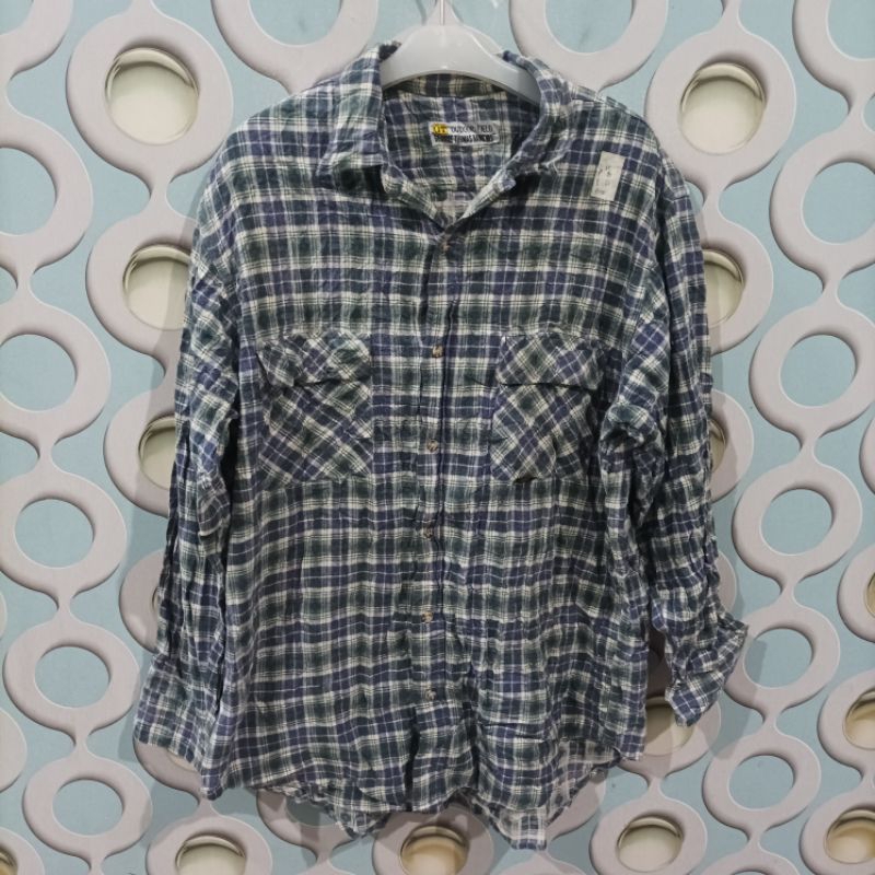 KEMEJA FLANNEL PRIA SECOND GEORGE THOMAS ORIGINAL SIZE XL NZS044