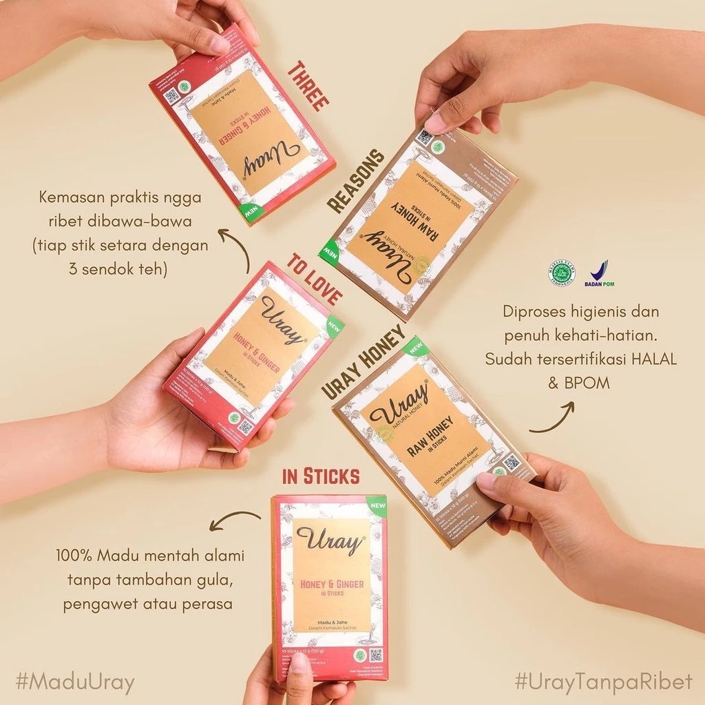 

Madu Uray Stick Isi 10 Sachet (120gr) Madu Hutan Alami, Madu Jahe, Madu Organik, Madu Manis Madu Natural Tanpa Pengawet