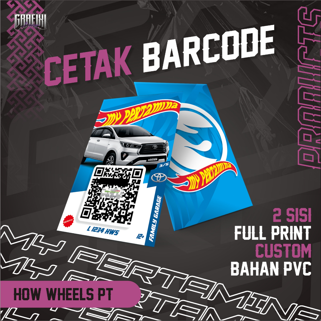 

CETAK BARCODE MY PERTAMINA KARTU PVC TEMA HOT WHEELS CUSTOM 2 SISI