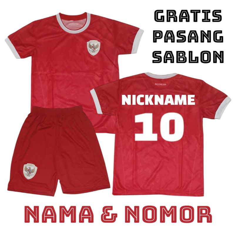 SETELAN JERSEY TIMNAS INDONESIA/SETELAN JERSEY BOLA ANAK TIMNAS INDO