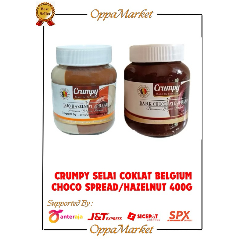 

CRUMPY SELAI COKLAT BELGIUM HAZELNUT/CHOCO SPREAD 400GR