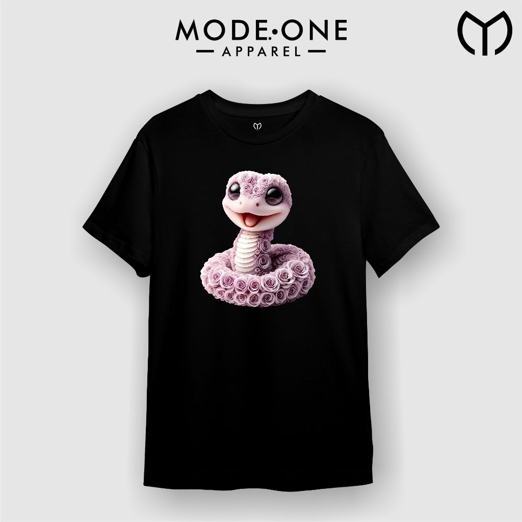 Mode One T-Shirt Motif Cute Rose Snake Kaos Cowok Cewek Baju Distro Sablon Custom