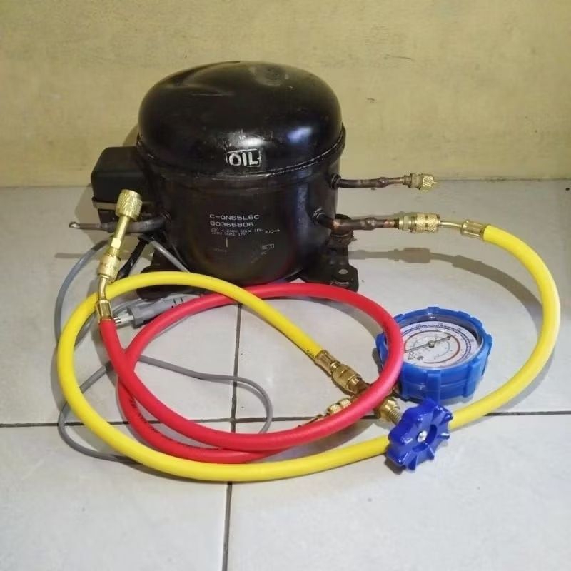 PAKET ALAT VACUM AC / AC MOBIL  DAN KULKAS  # MESIN VACUM  PLUS MANIFOLD MULTI  , SELANG 2 PCS, ADAP