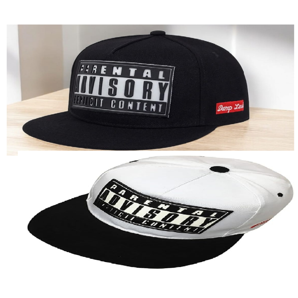 Topi Casual Santai Snapback Hat Hip-Hop Parental Advisory Explicit Content