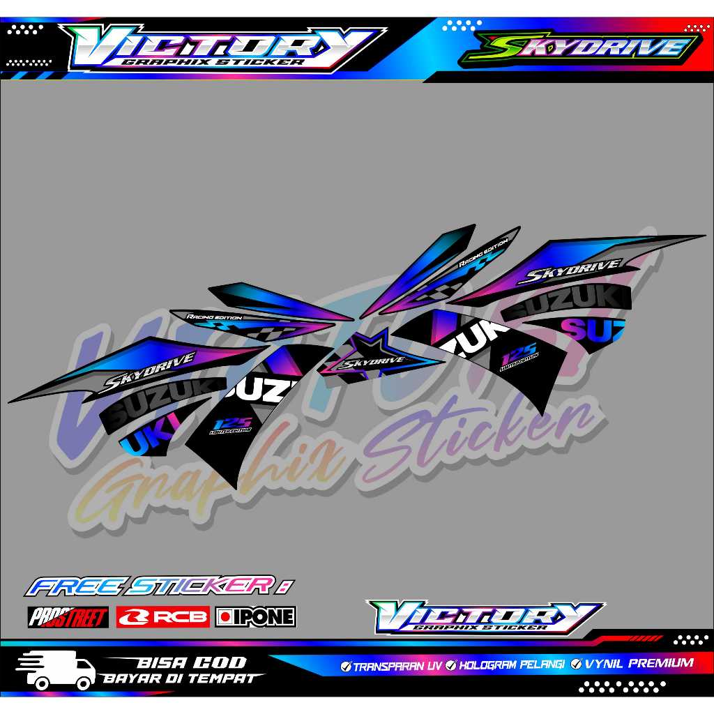 STRIPING VARIASI MOTOR SUZUKI SKY DRIVE / STIKER LIST MOTOR SUZUKI SKY DRIVE