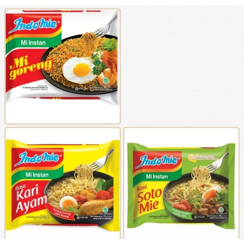 

Indomie Mie Instan Goreng & Kuah Kari Soto