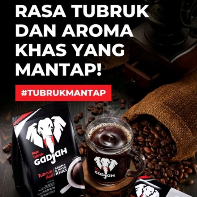 

PROMO Kopi Tubruk Gajah - Kopi + Gula kan 1 Karton isi 12 Renteng (10 pcs x @23gr) - Kopi Indonesia,
