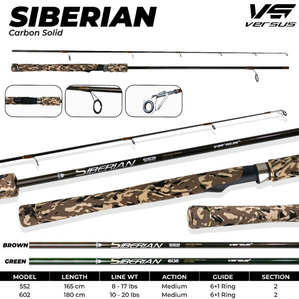 JORAN VERSUS SIBERIAN CAMOU 180CM CARBON SOLID Jual Joran Versus Siberian Busa Army 180