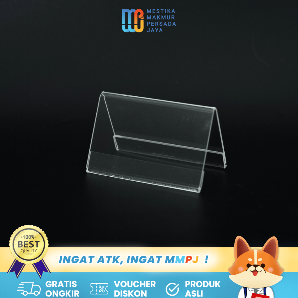 

Acrylic Double Sided Sign Holder 6X6X9 Cm Tempat Papan Nama Meja Akrilik Multifungsi 5839510