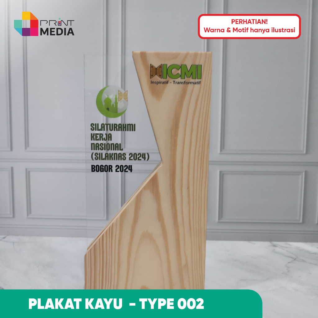 Plakat Kayu Custom Plakat Akrilik Perusahaan Plakat Magang - Type 002