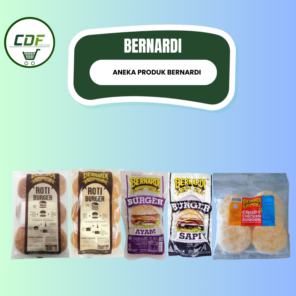 

BERNARDI Roti Burger Polos/ Roti Burger Wijen/ Roti Plain Roll 6s/ Burger Sapi/ Burger Ayam / Crispy CK Burger