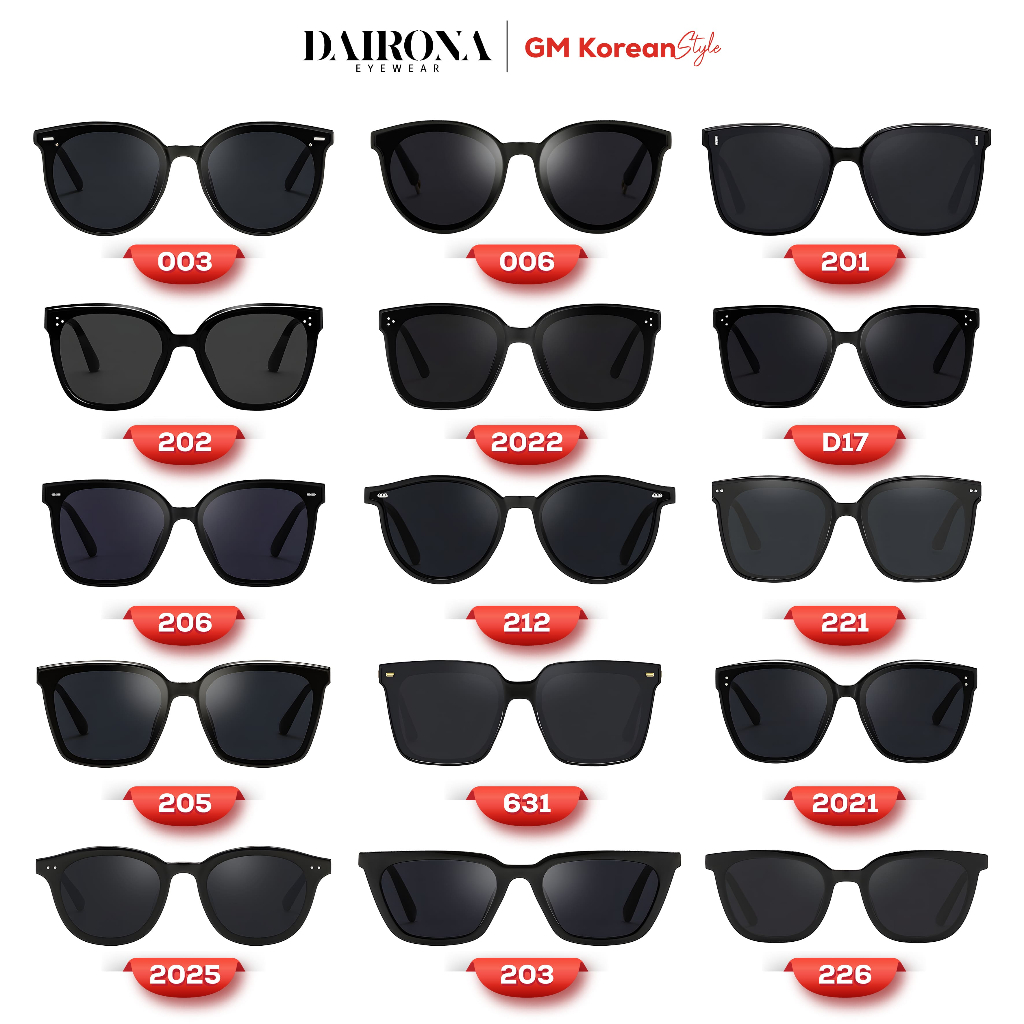 Dairona Eyewear Kacamata Hitam Sunglasses Anti Silau UV400 TR90 Korea Pria Dan Wanita Kotak Oval Bul