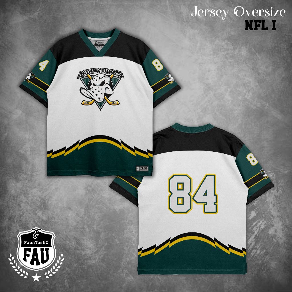 JERSEY NFL MIGHTY DUCKS FAUNTASTIC / JERSEY OVERSIZE NFL / JERSEY BLOKCORE Y2K RUGBY RETRO / JERSEY 