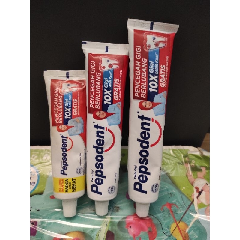 Pepsodent merah putih tanpa dus 120/190/225gr