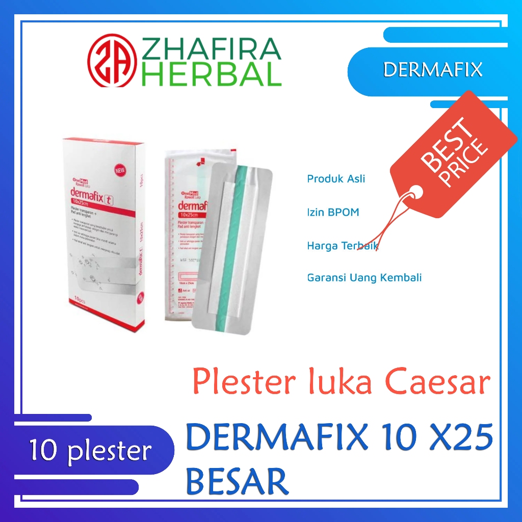 Dermafix Jumbo Ukuran 10x25 cm Plester Penutup Lahiran luka Caesar Anti Air