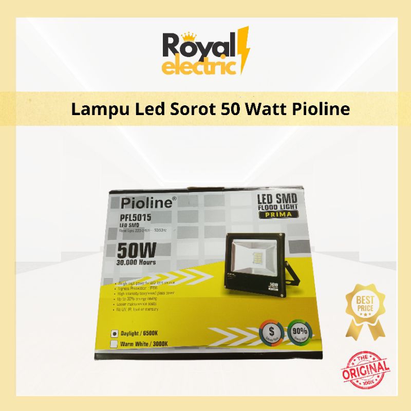 Pioline Lampu Led Sorot 50 Watt 6500K