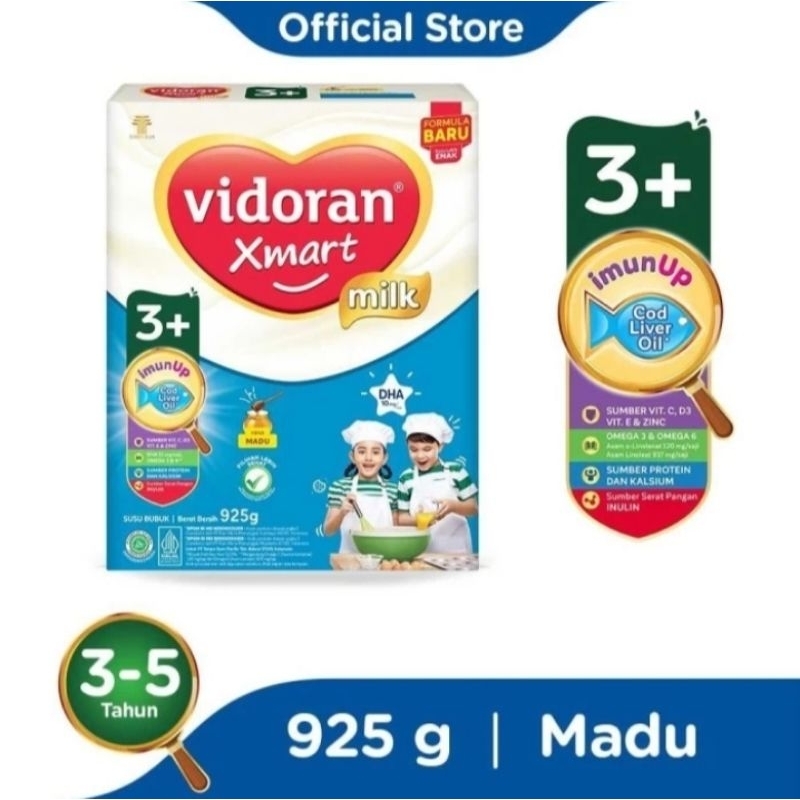 

Vidoran Xmart 3+ MADU Susu Formula Untuk Anak Usia, 3-5 Tahun, Ukuran : 925 gram