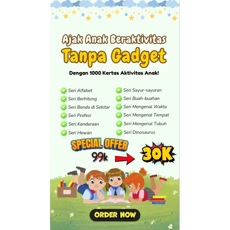 

1000++ lembar aktivitas anak pra sekolah