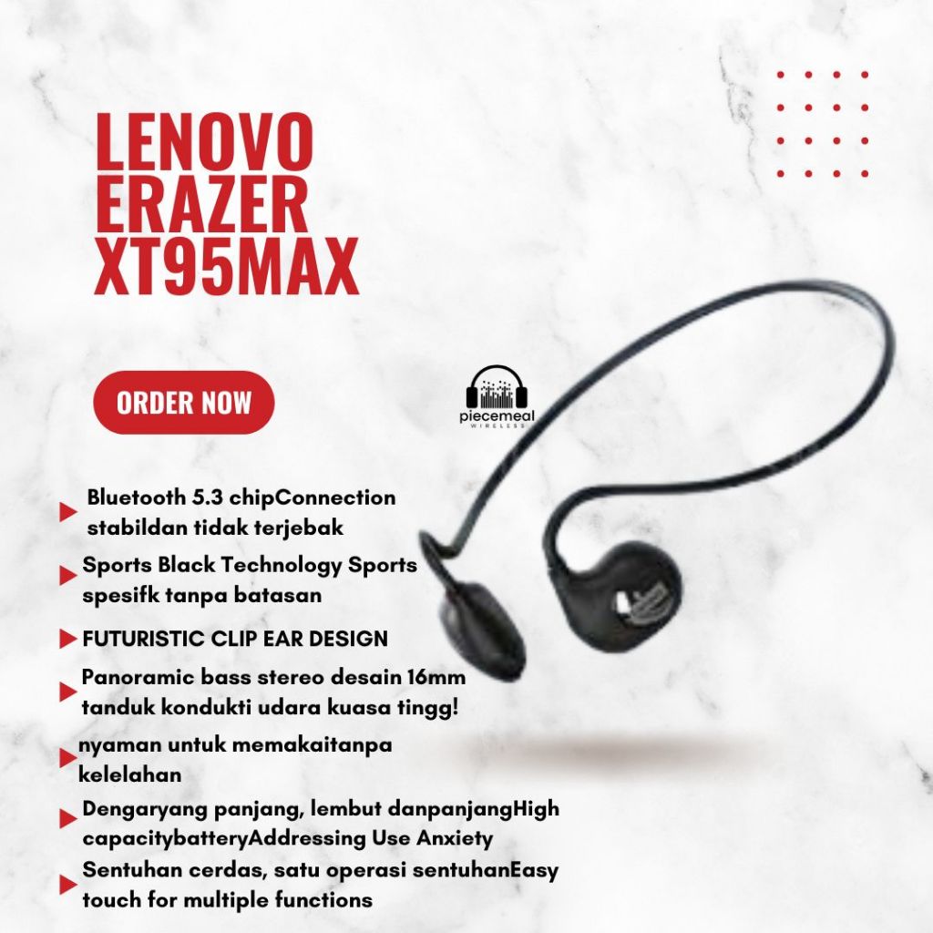 Lenovo ERAZER XT95MAX Headset Neckband Bluetooth V5.3 TWS