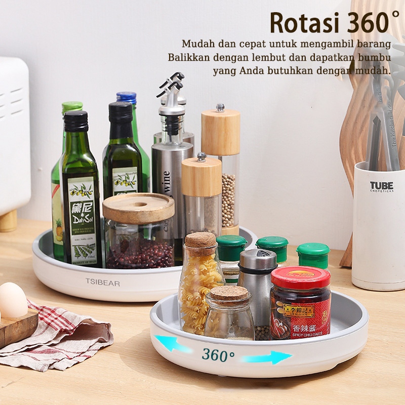 Rak putar 360 derajat rak bumbu muter rak putar bumbu dapur Organizer Meja Serbaguna Dapur Kamar Man
