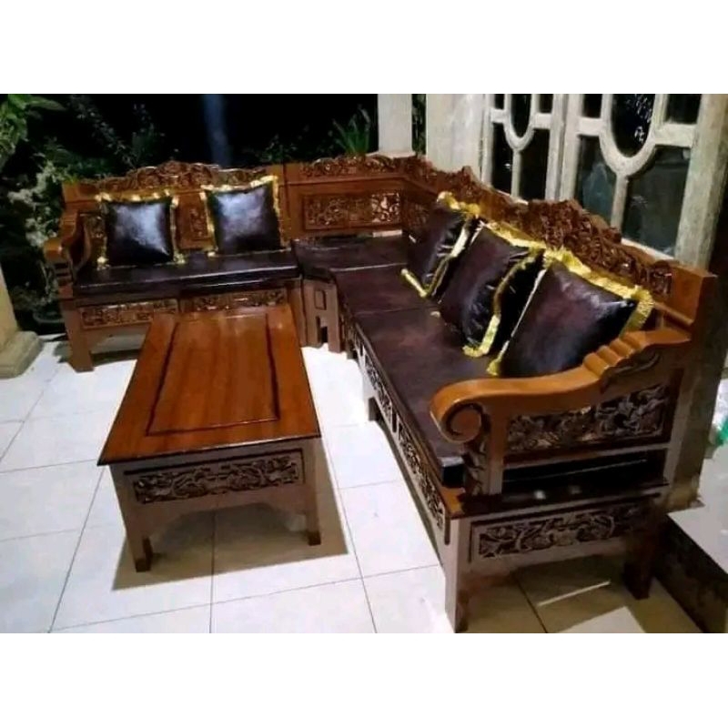 Kursi Sudut Bagong/Kursi Kayu sudut/Kursi Kayu  Sudut Ruang Tamu Minimalis