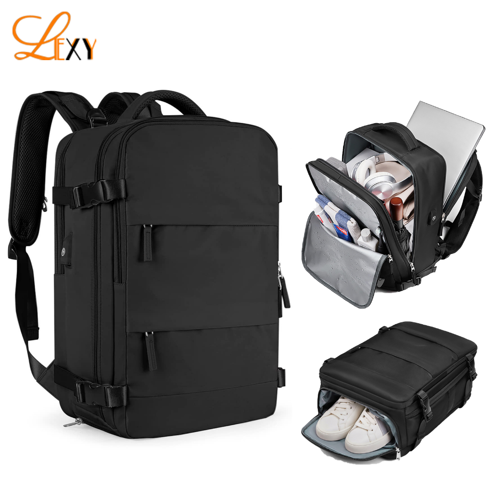 LEXY Tas Ransel Travel Wanita Multi-fungsi Waterproof Tas Ransel Laptop Backpack 16 inch 35 Liters