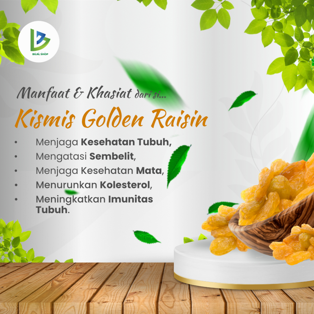 

RB Kismis Golden Raisin 1kg - Kismis Asam Manis - Kismis India
